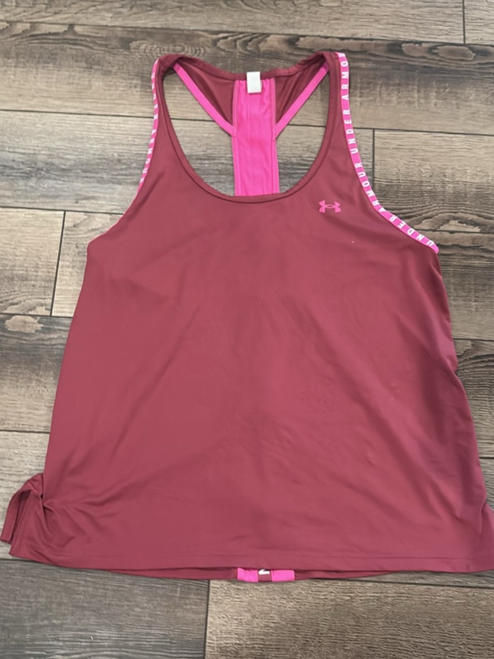 Under Armour Women's Maroon Tank with Pink Trim